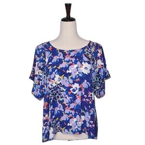 Anthropologie Maeve Milla Vibrant Floral Print Blouse Size S